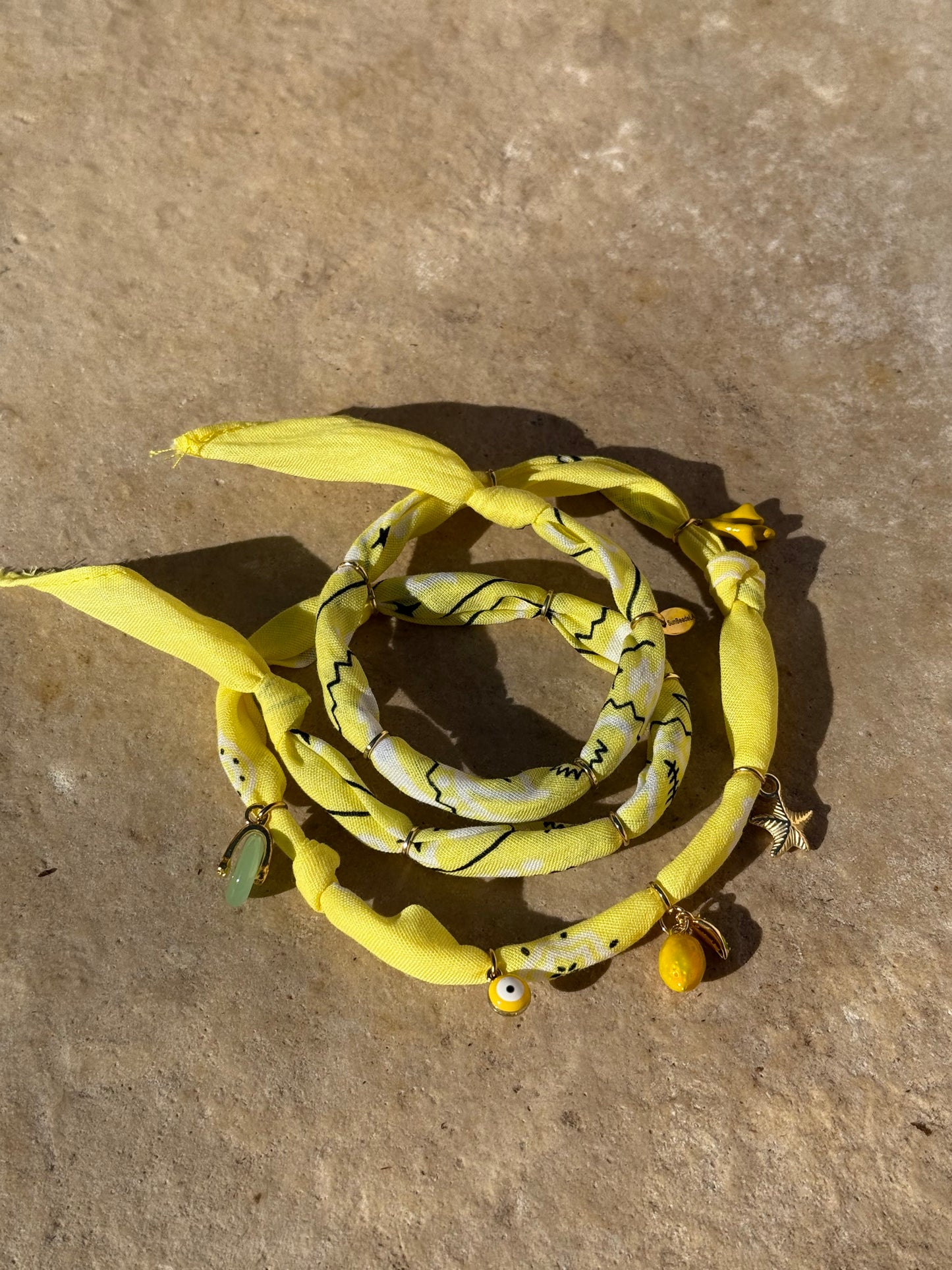 SQUEEZE ME // Lemon Yellow Handmade Bandana Necklace