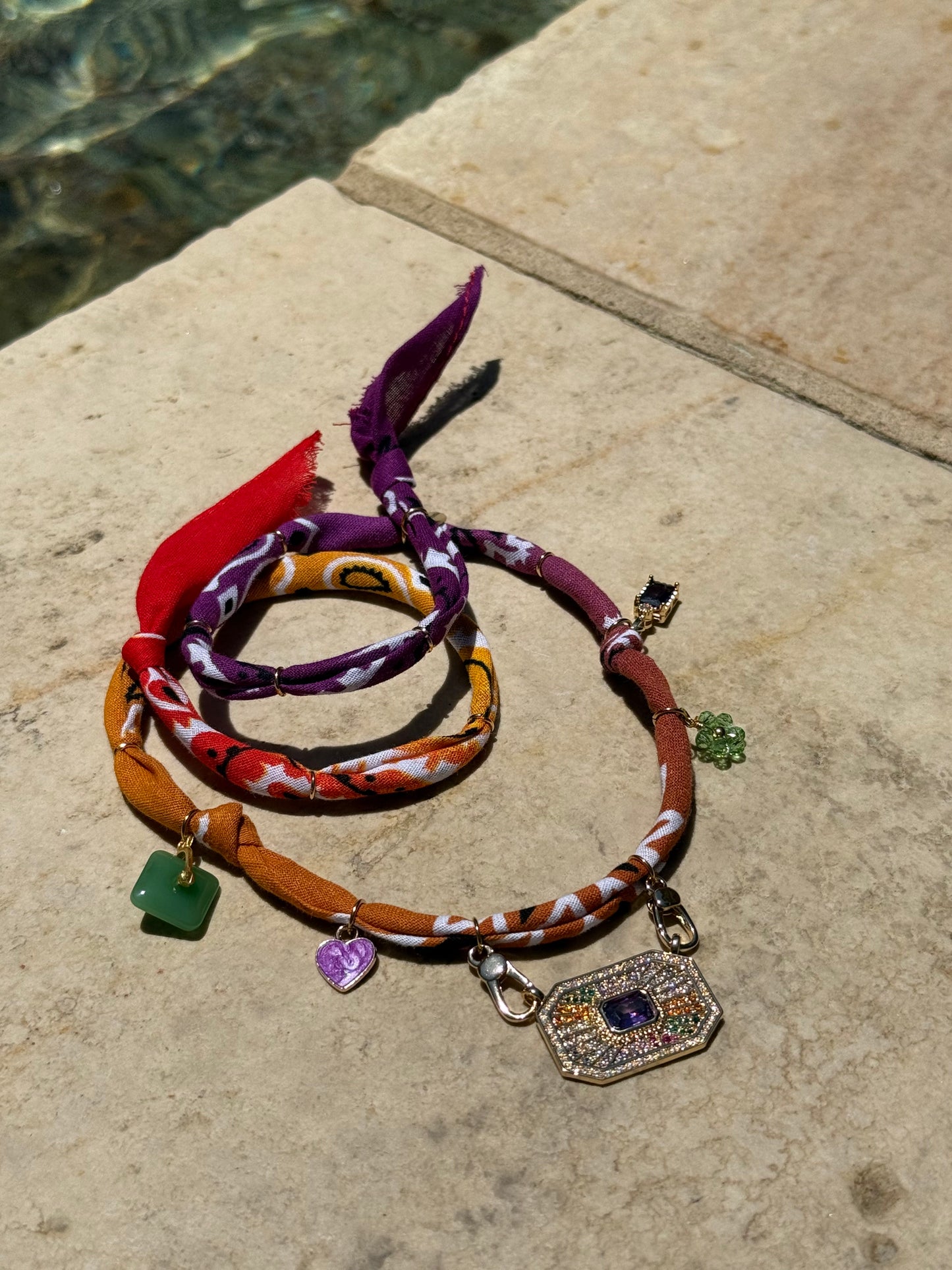 HOT PURPLE // Gradient Purple Handmade Bandana Necklace