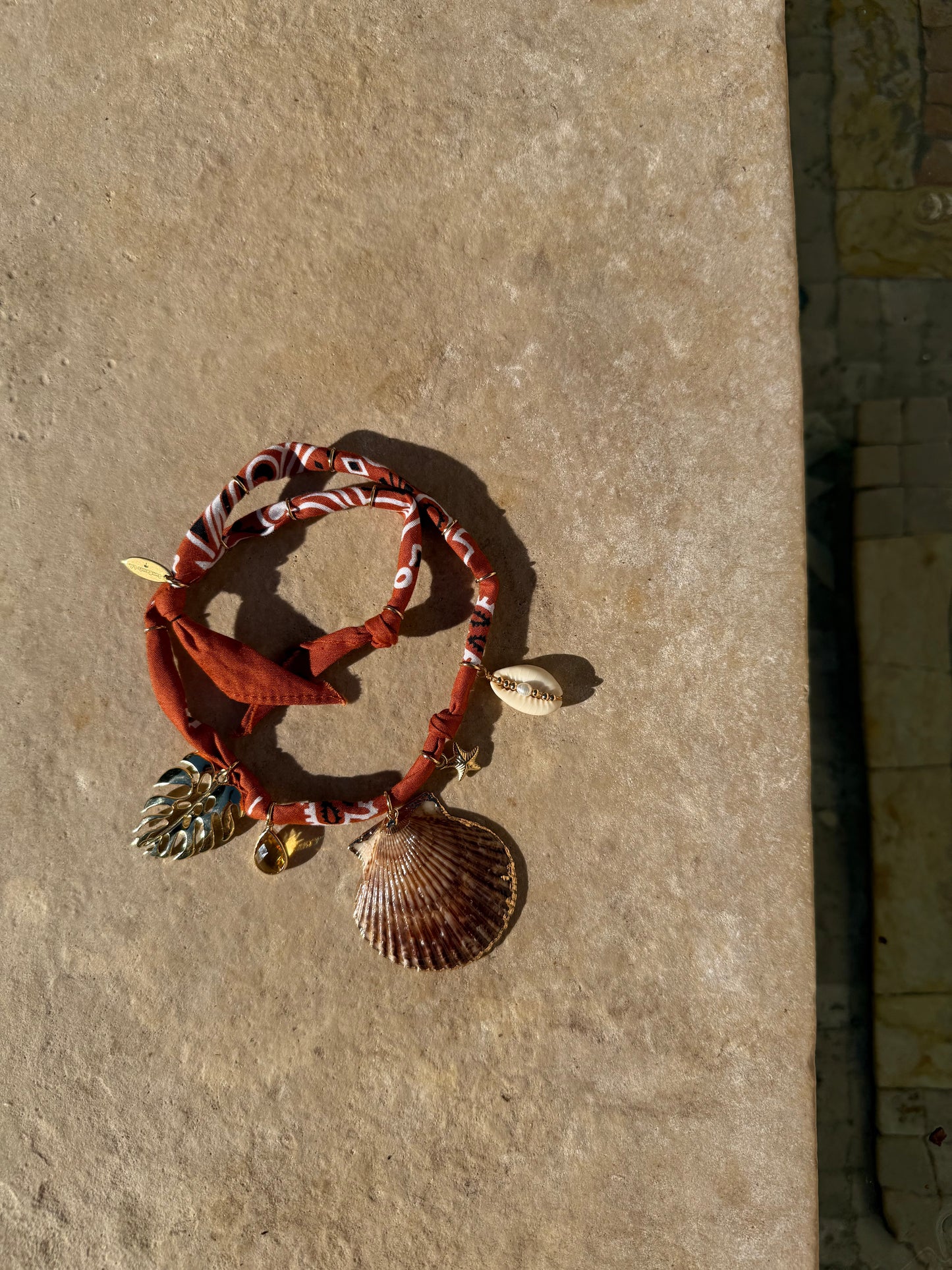 CANNELLE // Toasted Brown Handmade Bandana Necklace