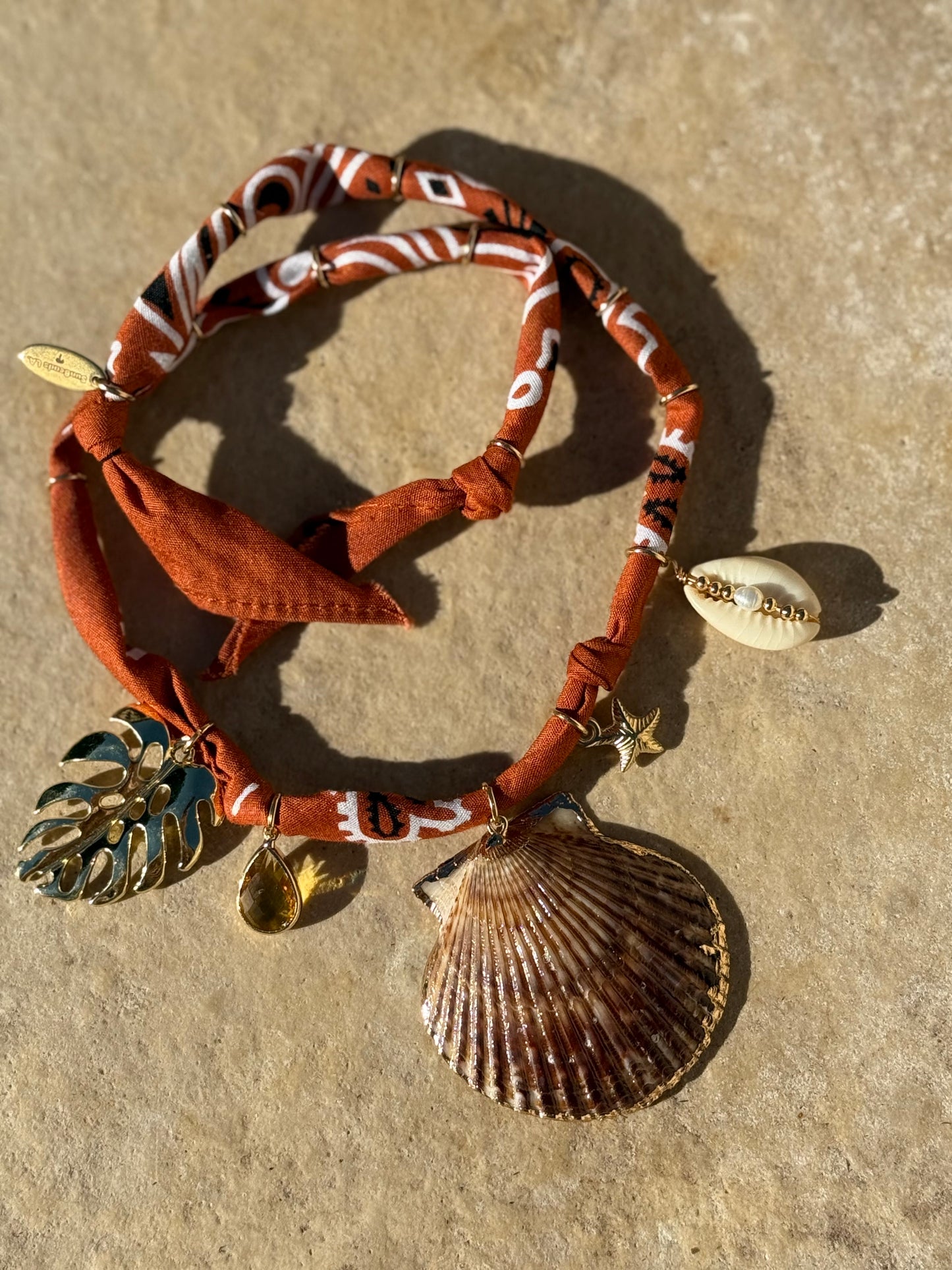 CANNELLE // Toasted Brown Handmade Bandana Necklace