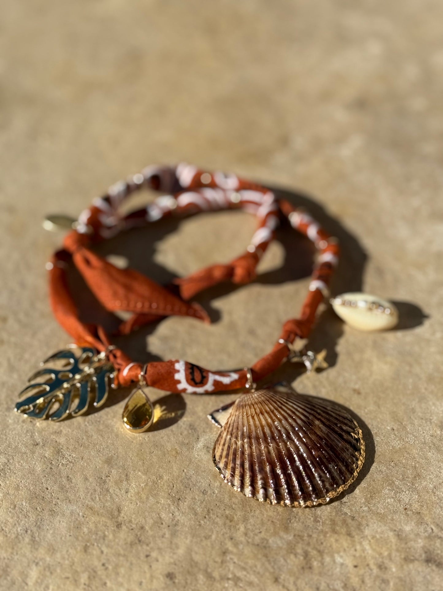 CANNELLE // Toasted Brown Handmade Bandana Necklace