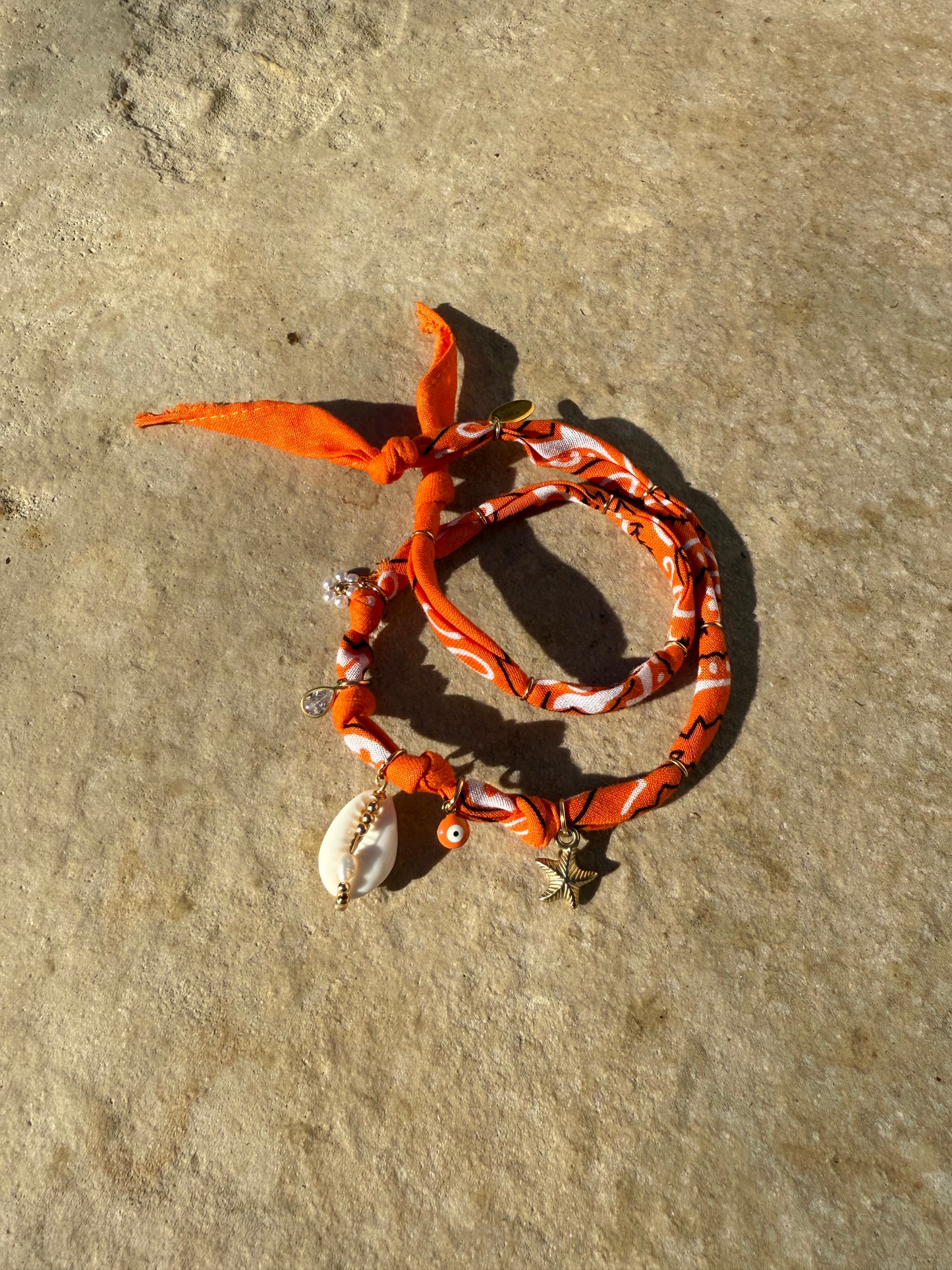 VITAMINE SEA // Orange Handmade Bandana Necklace