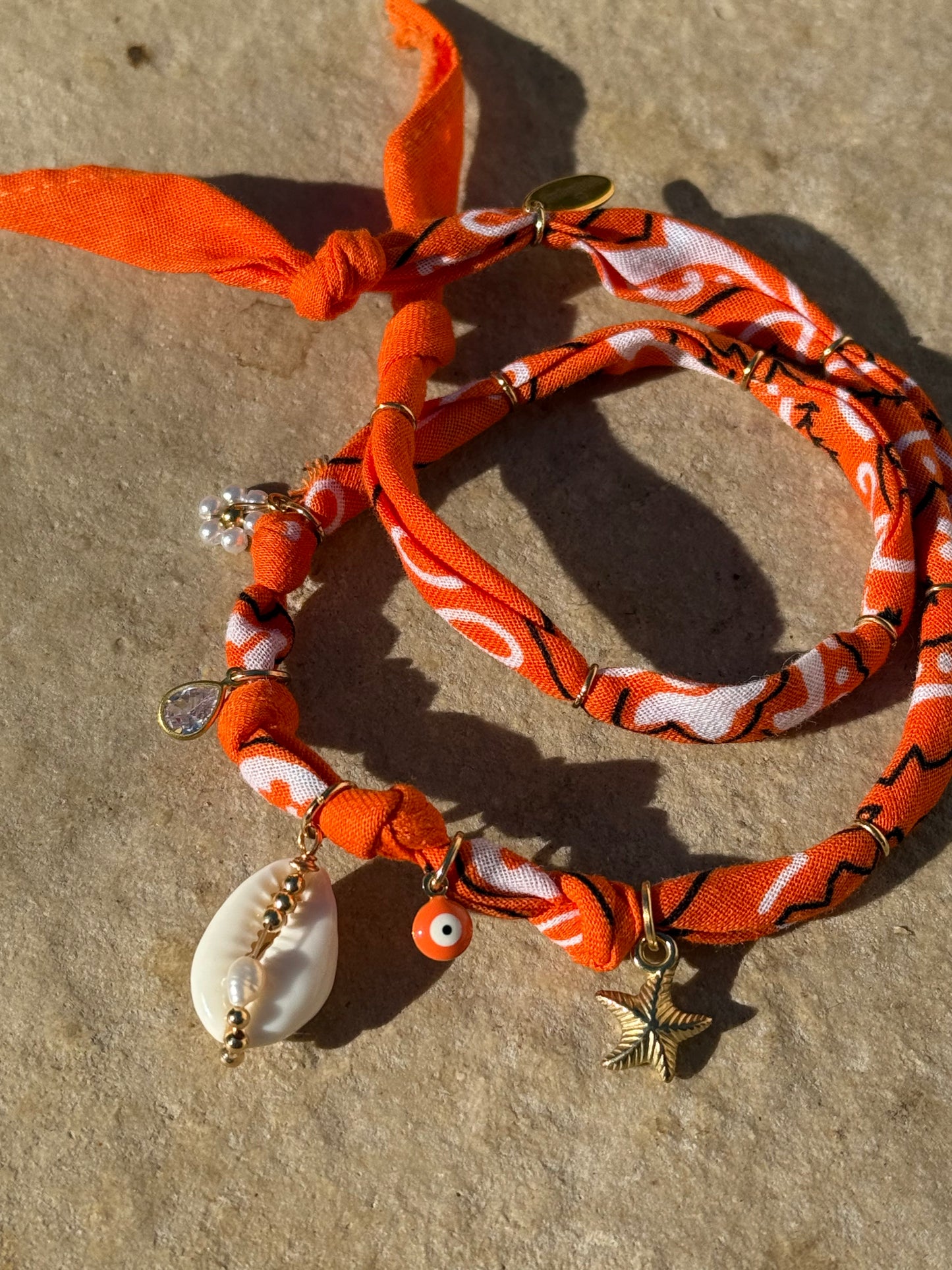 VITAMINE SEA // Orange Handmade Bandana Necklace