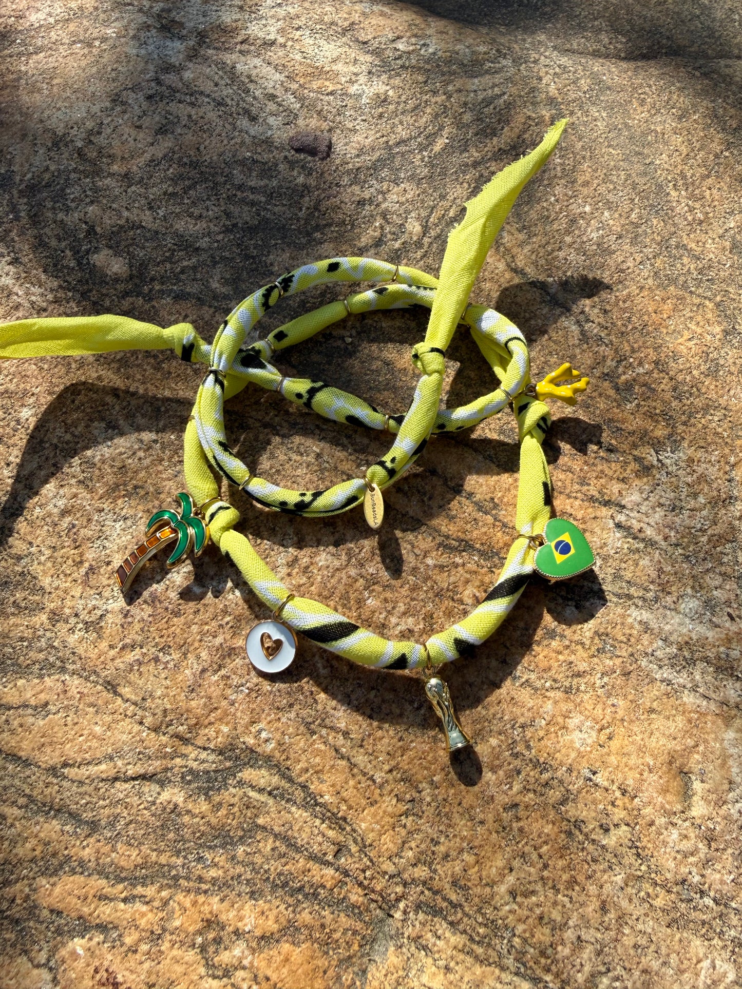 WORLD CUP BRAZIL LOVE // Yellow Handmade Bandana Necklace