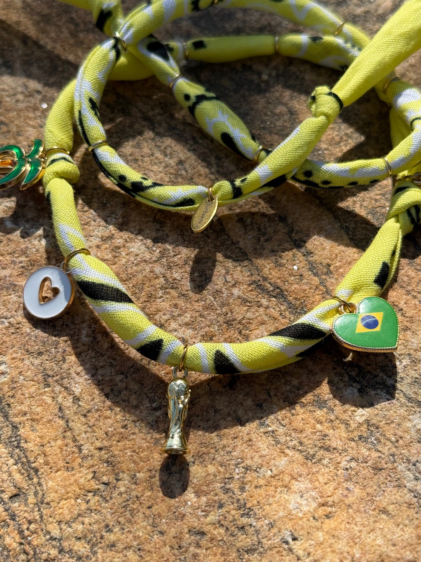 WORLD CUP BRAZIL LOVE // Yellow Handmade Bandana Necklace