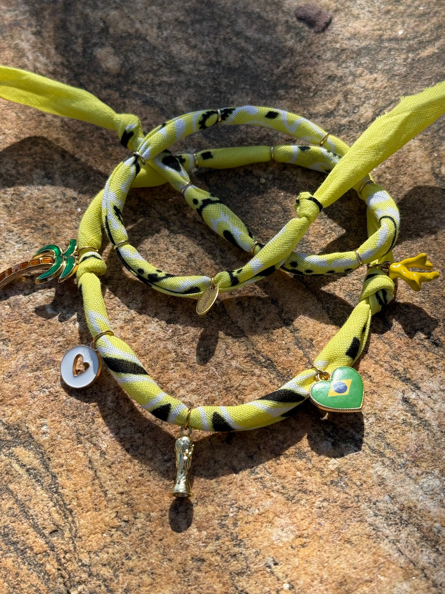 WORLD CUP BRAZIL LOVE // Yellow Handmade Bandana Necklace