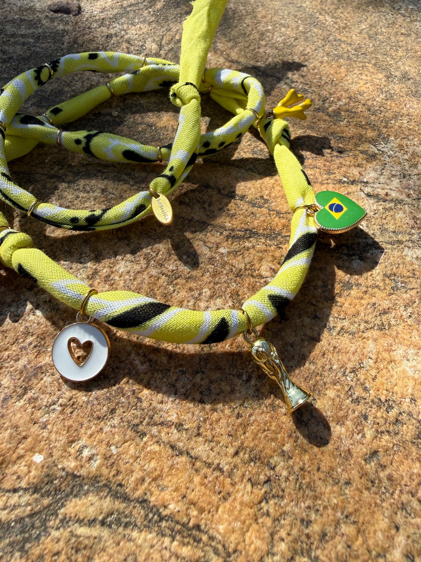 WORLD CUP BRAZIL LOVE // Yellow Handmade Bandana Necklace