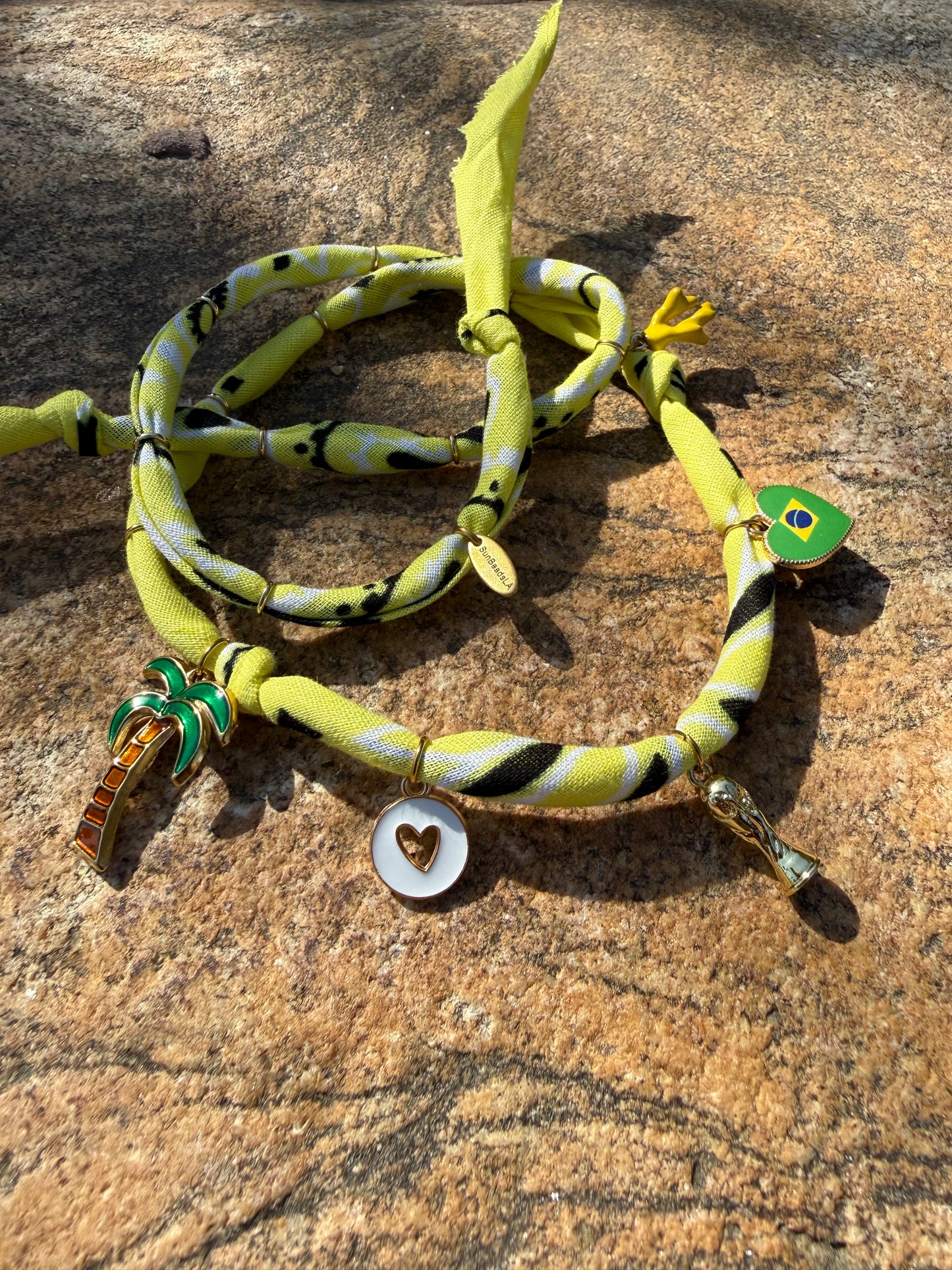 WORLD CUP BRAZIL LOVE // Yellow Handmade Bandana Necklace
