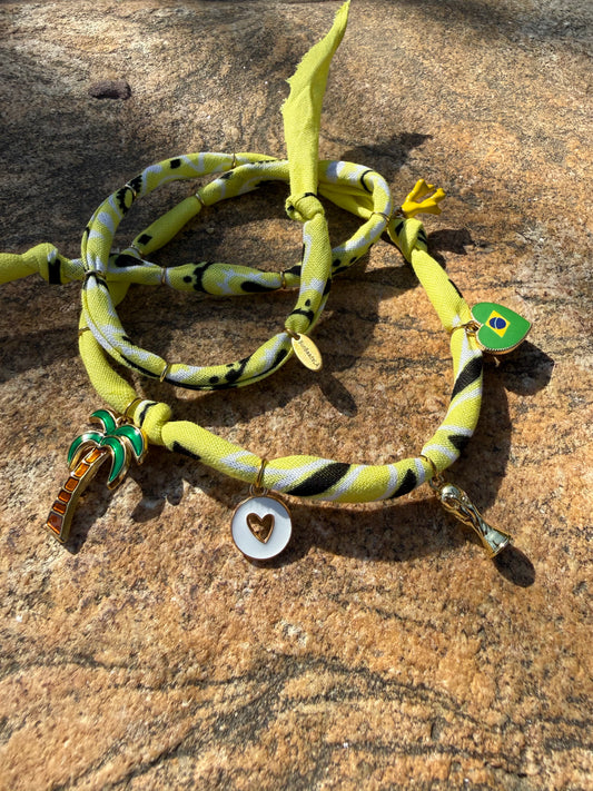 WORLD CUP BRAZIL LOVE // Yellow Handmade Bandana Necklace