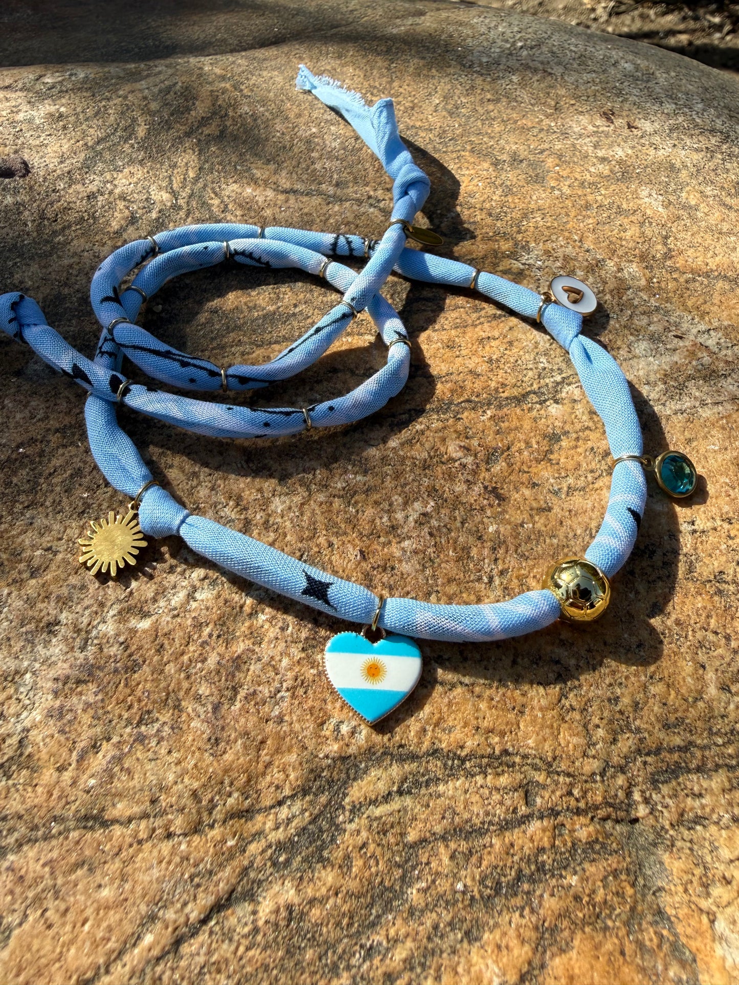 WORLD CUP ARGENTINA LOVE // Baby Blue Handmade Bandana Necklace
