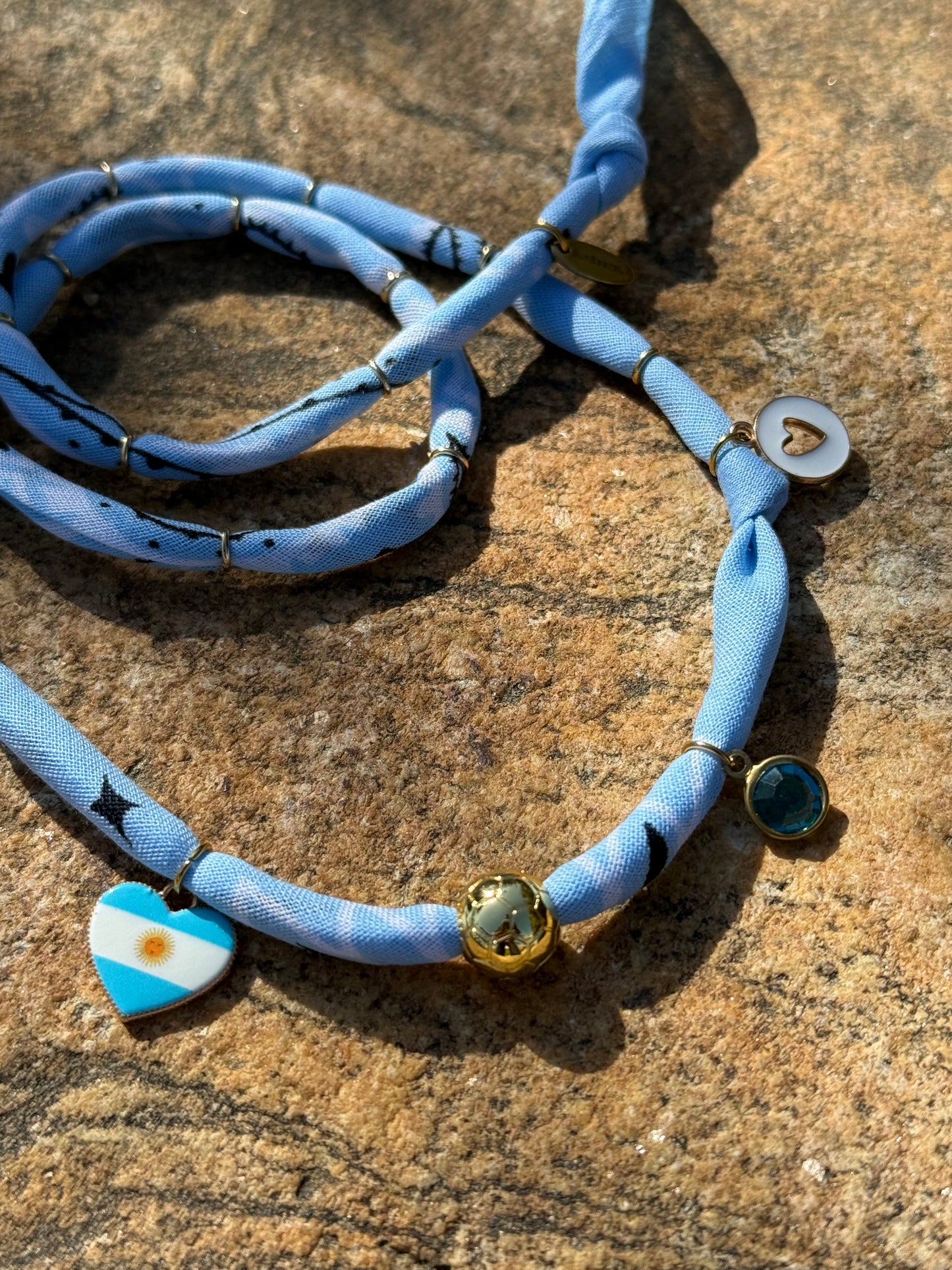 WORLD CUP ARGENTINA LOVE // Baby Blue Handmade Bandana Necklace