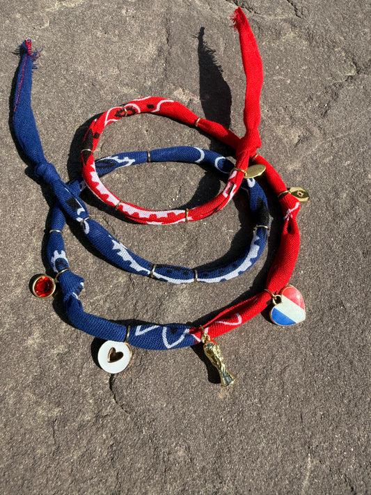 WORLD CUP FRANCE LOVE // Bicolor Handmade Bandana Necklace