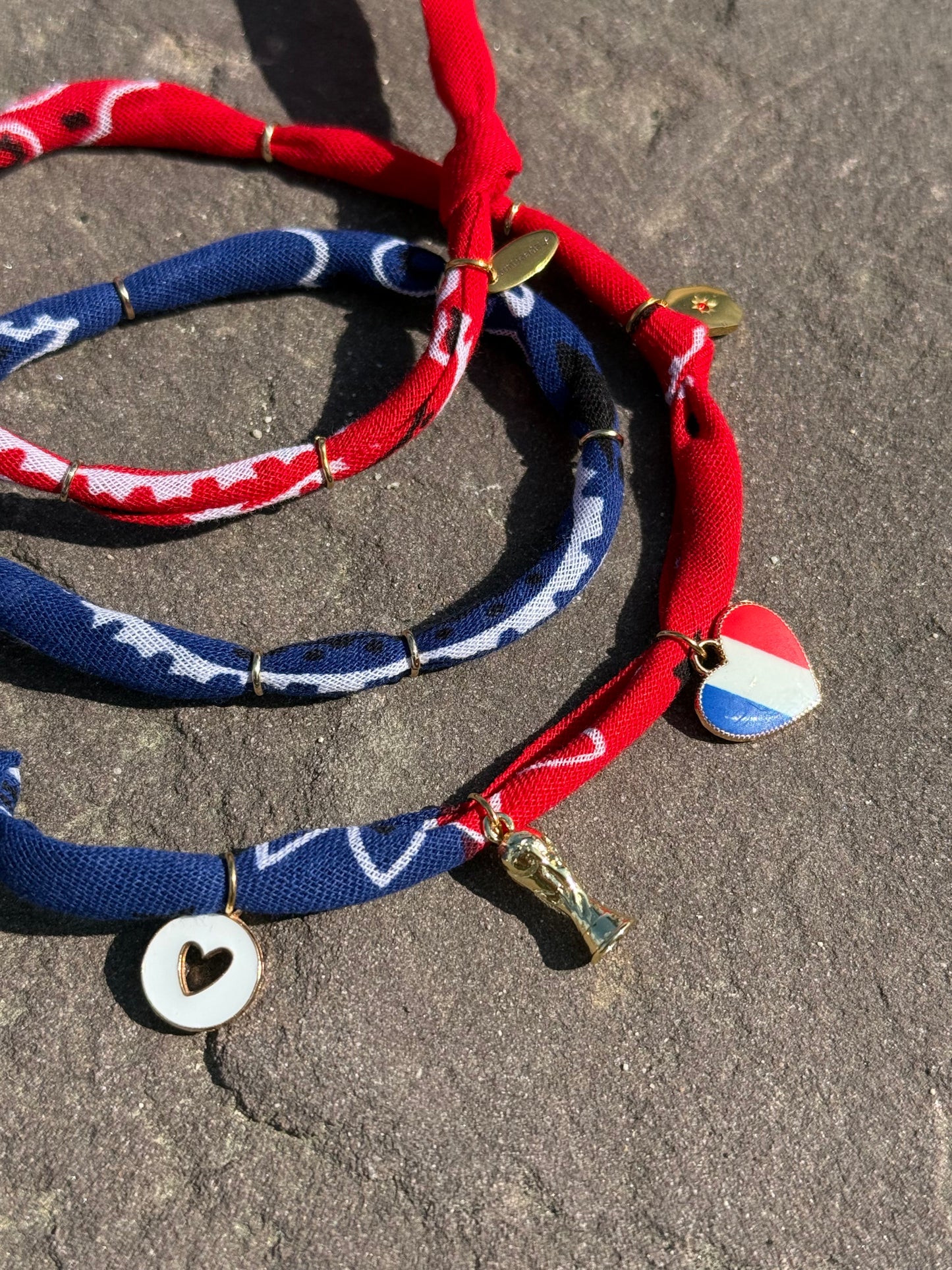 WORLD CUP FRANCE LOVE // Bicolor Handmade Bandana Necklace