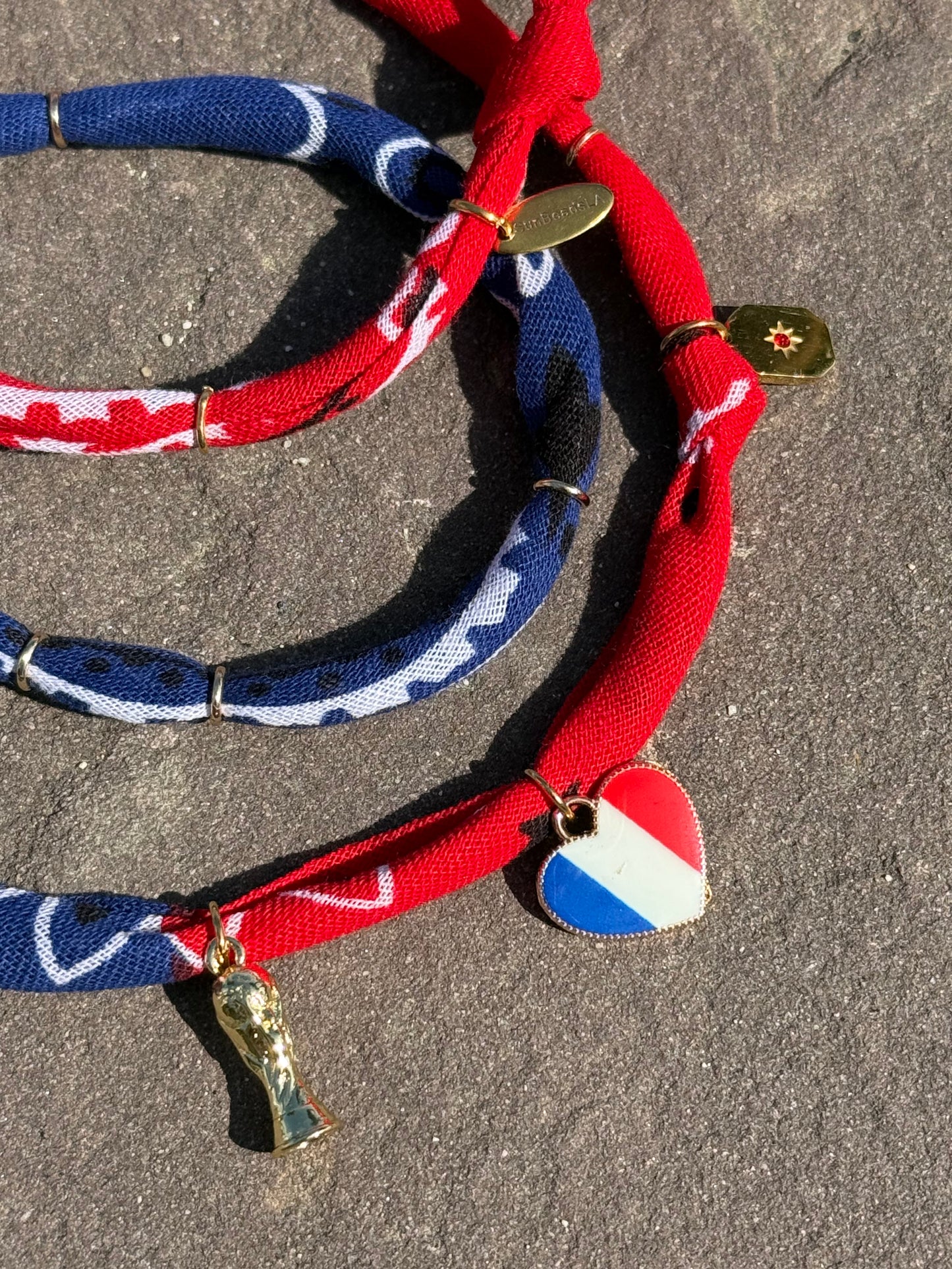 WORLD CUP FRANCE LOVE // Bicolor Handmade Bandana Necklace