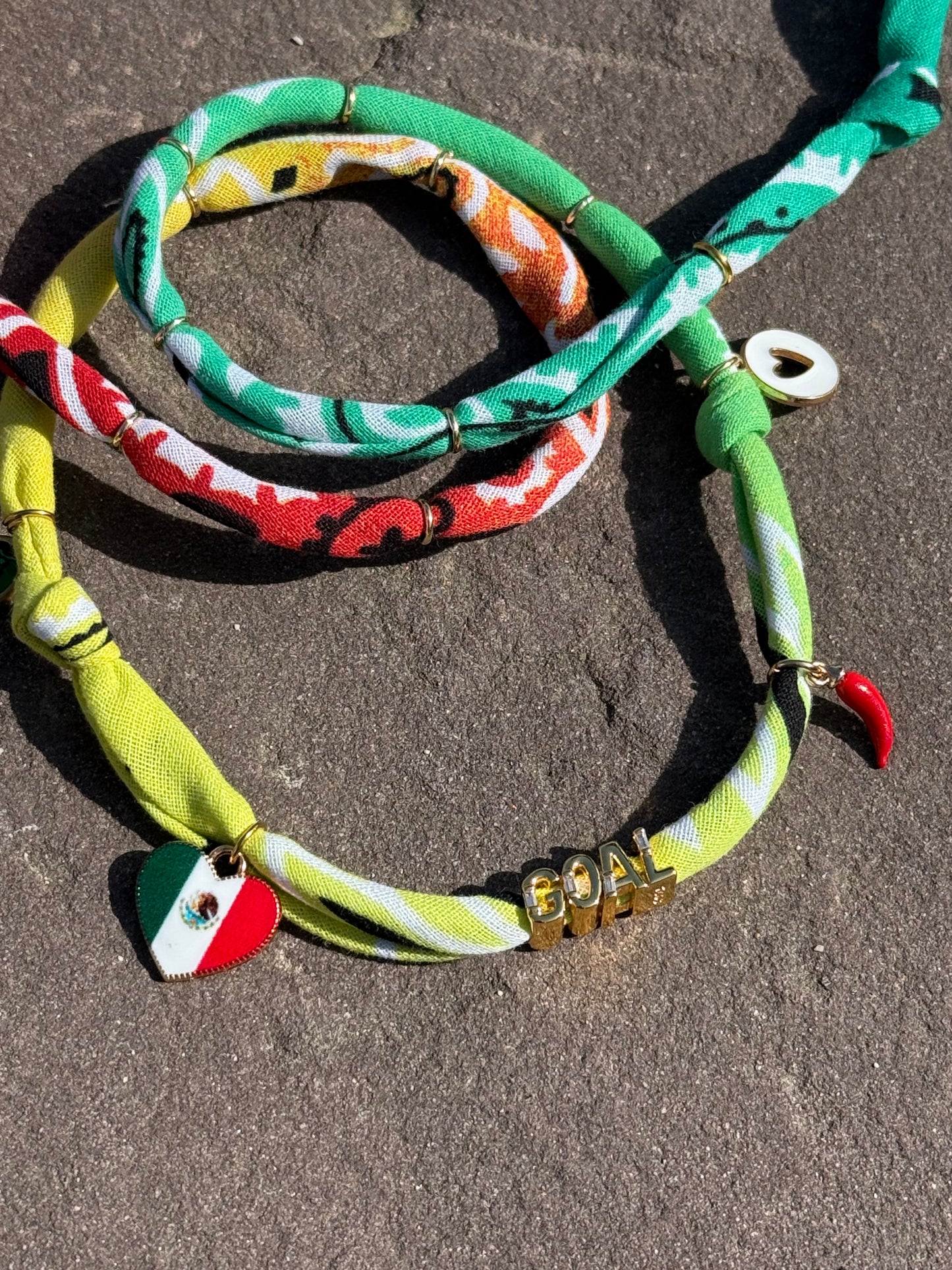 WORLD CUP MEXICO LOVE // Gradient Handmade Bandana Necklace