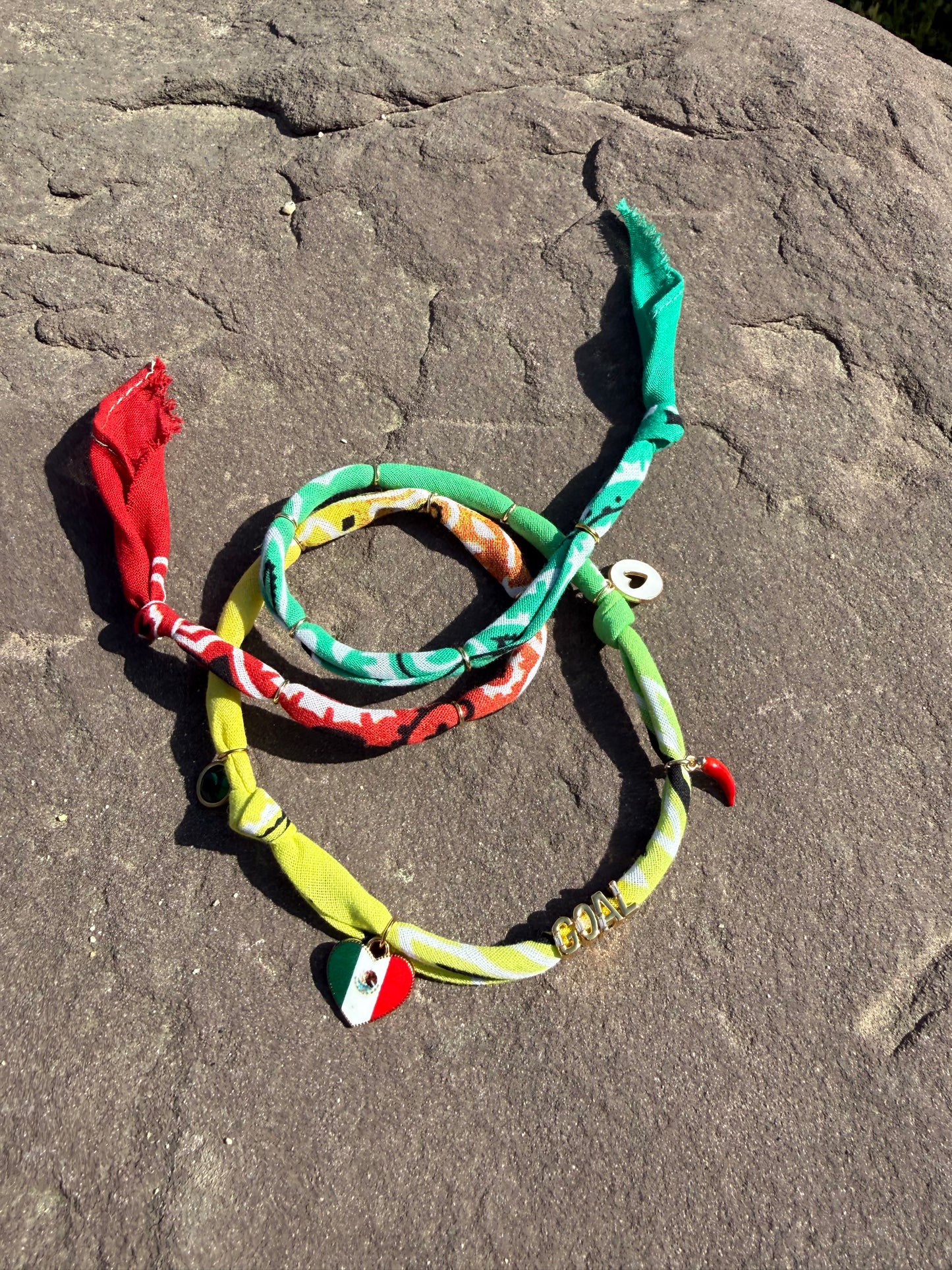 WORLD CUP MEXICO LOVE // Gradient Handmade Bandana Necklace