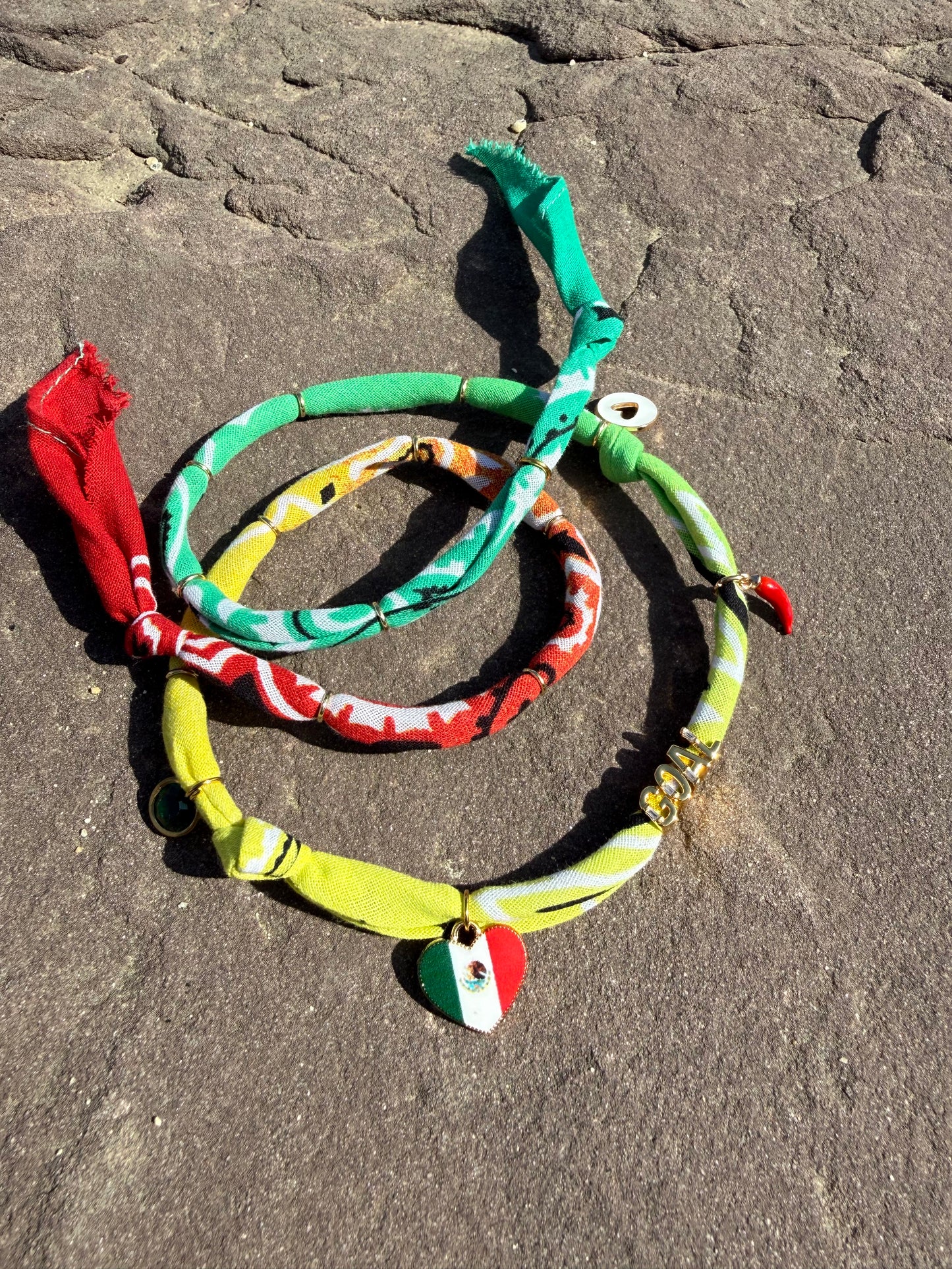 WORLD CUP MEXICO LOVE // Gradient Handmade Bandana Necklace