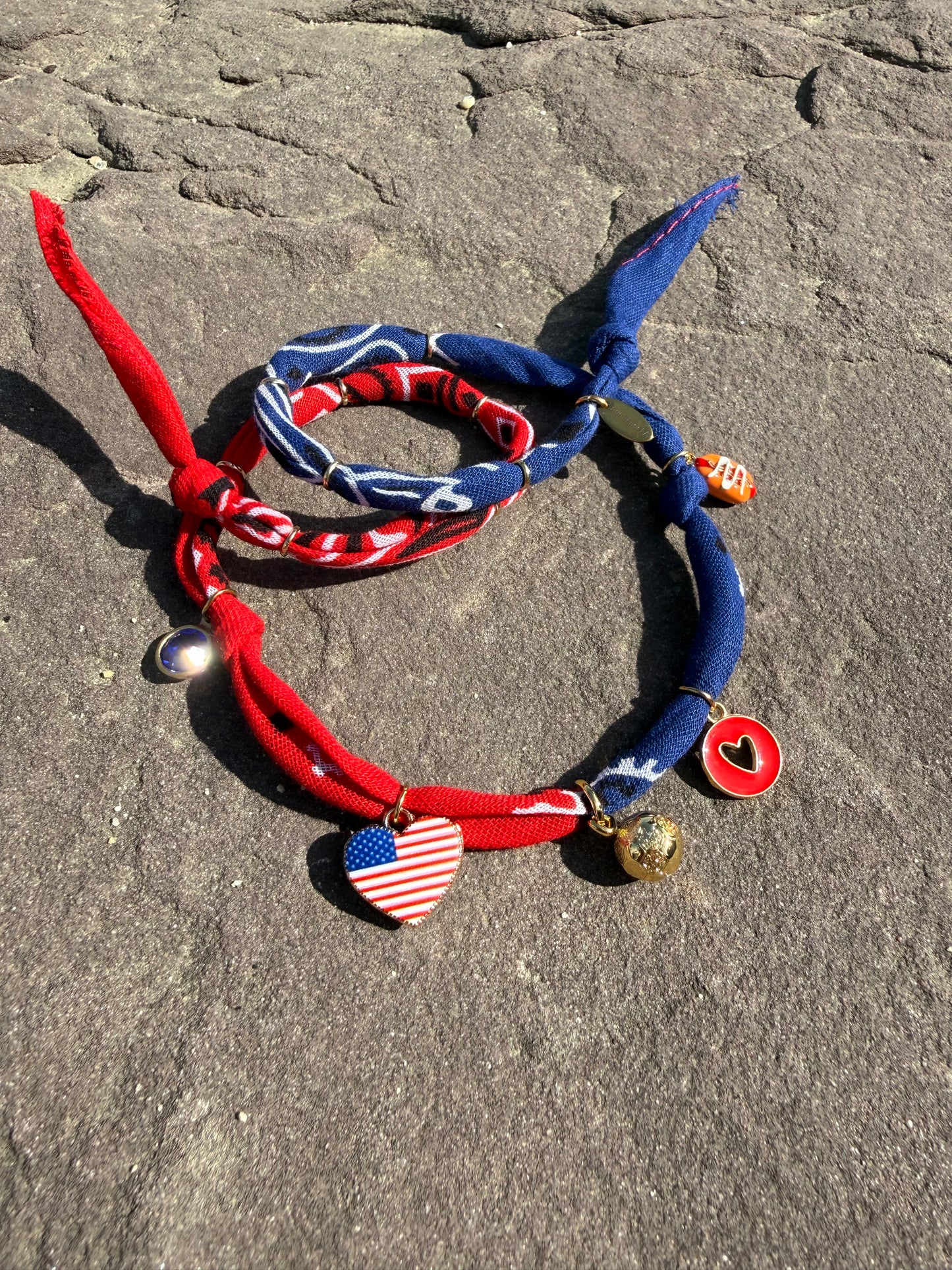 WORLD CUP USA LOVE // Bicolor Handmade Bandana Necklace