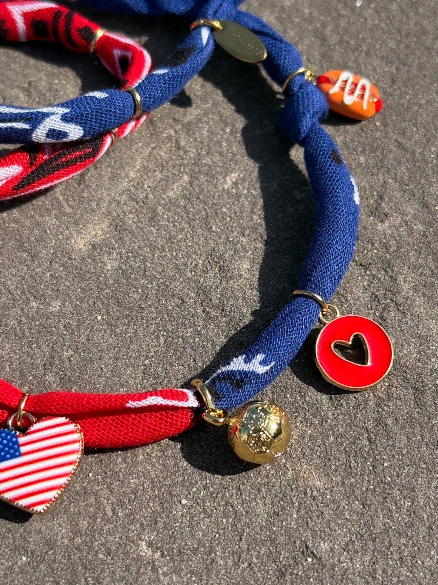 WORLD CUP USA LOVE // Bicolor Handmade Bandana Necklace