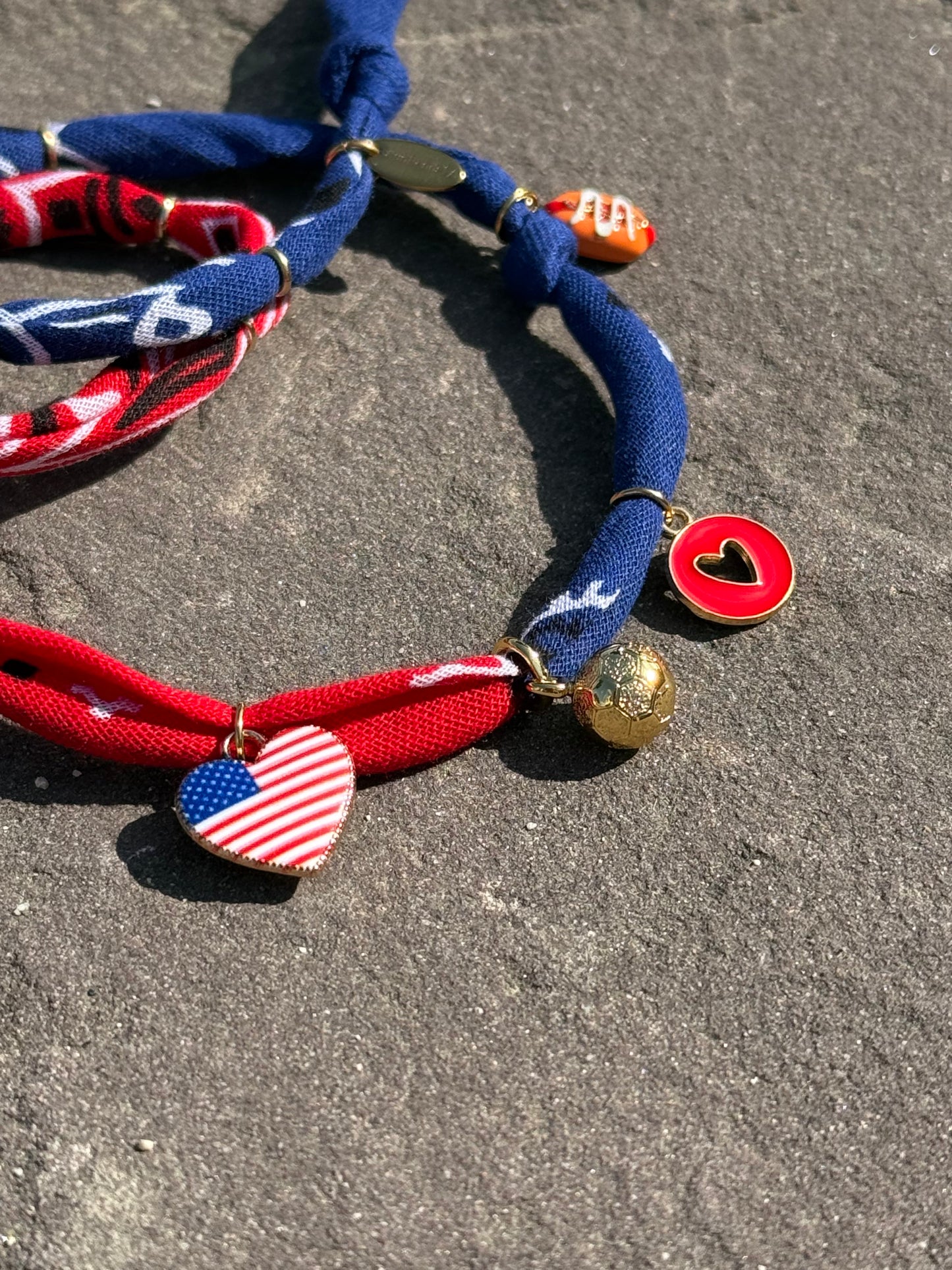 WORLD CUP USA LOVE // Bicolor Handmade Bandana Necklace