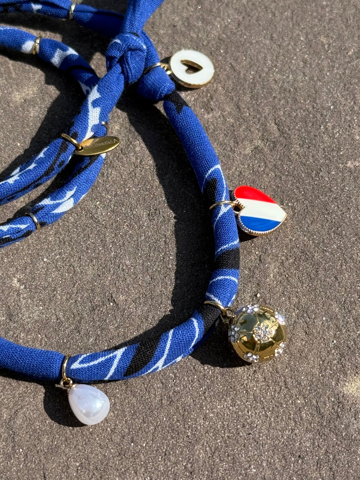 WORLD CUP FRANCE LOVE // Royal Blue Handmade Bandana Necklace
