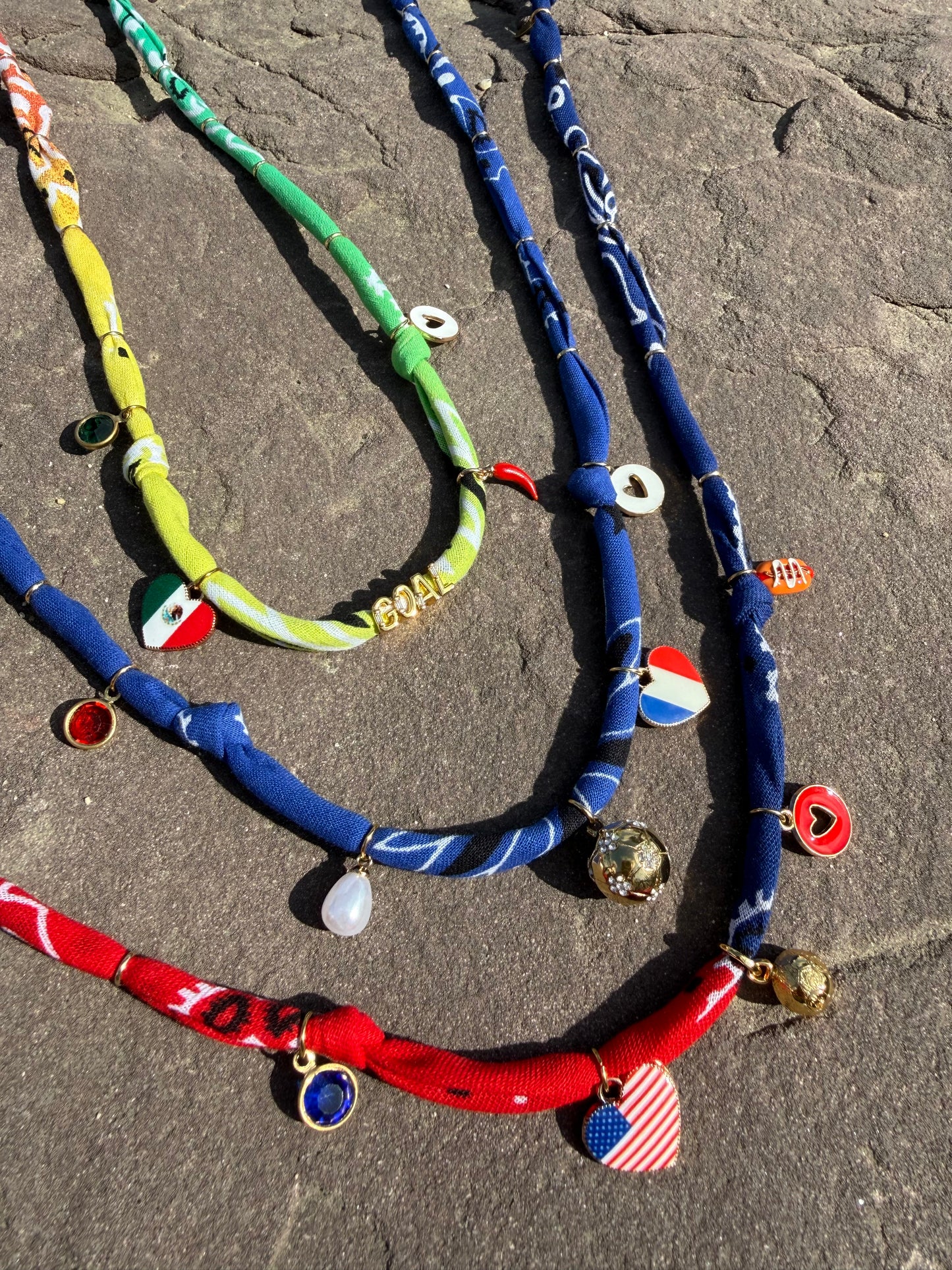 WORLD CUP MEXICO LOVE // Gradient Handmade Bandana Necklace