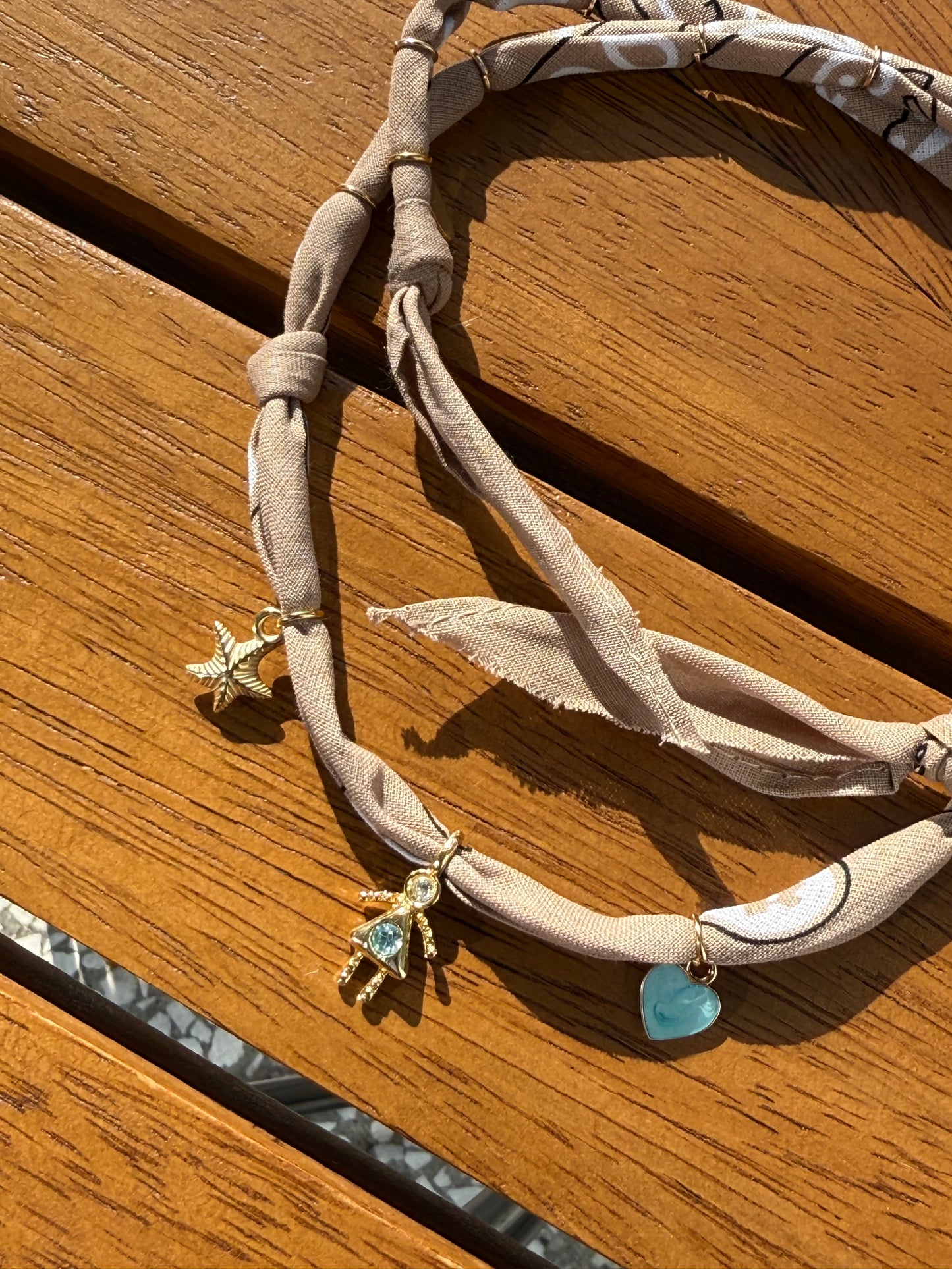 SKY GIRL // Beige Handmade Bandana Necklace