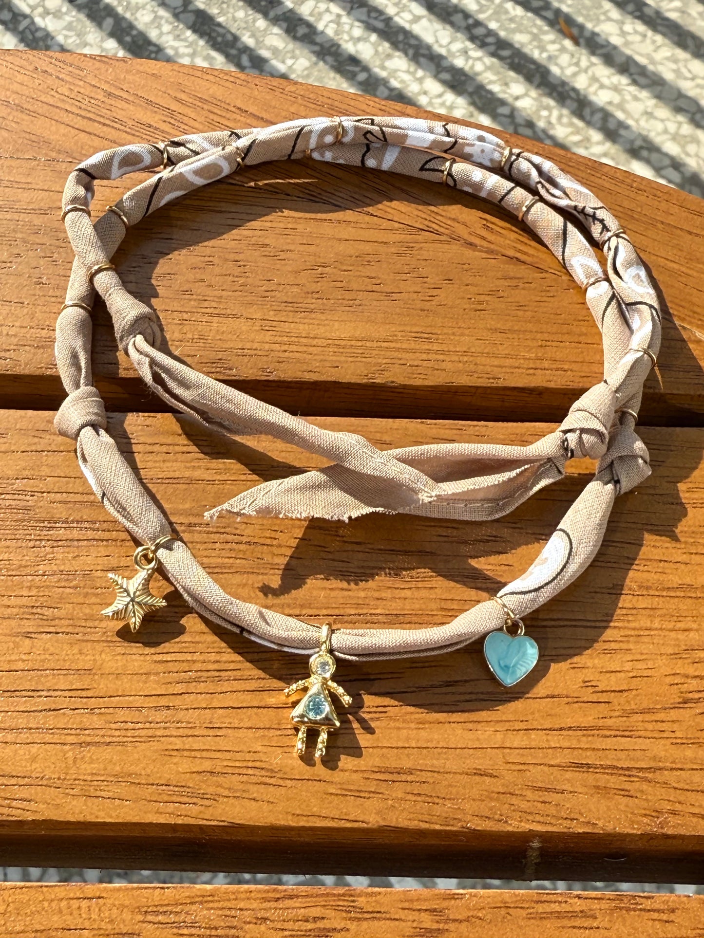 SKY GIRL // Beige Handmade Bandana Necklace