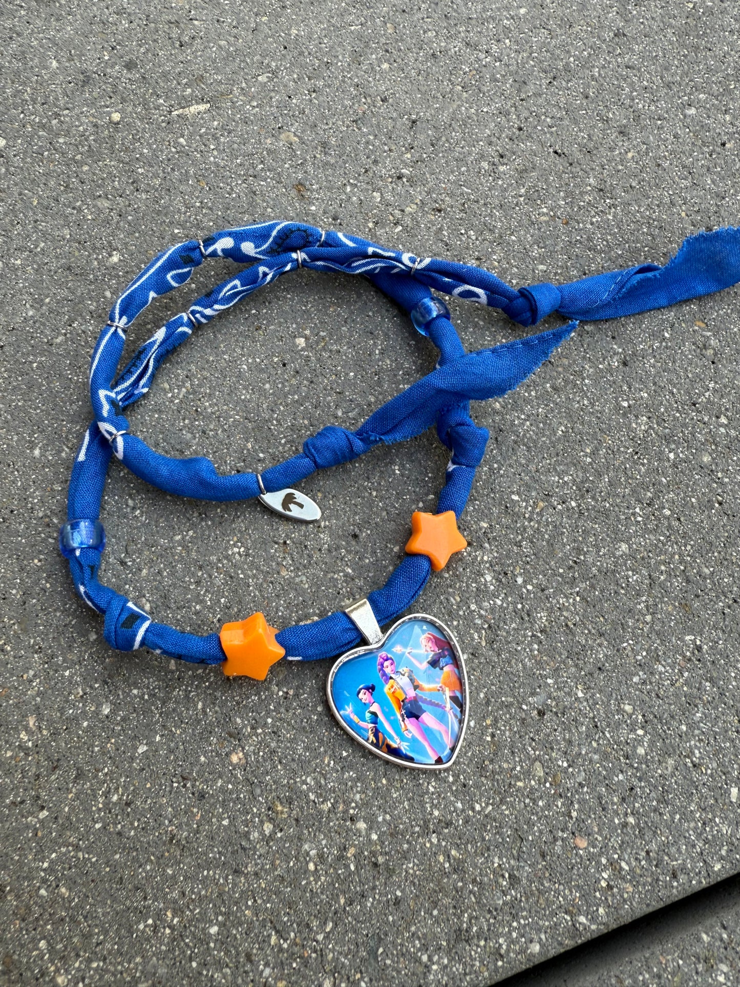 KPOP HEART // Royal Blue Handmade Bandana Necklace