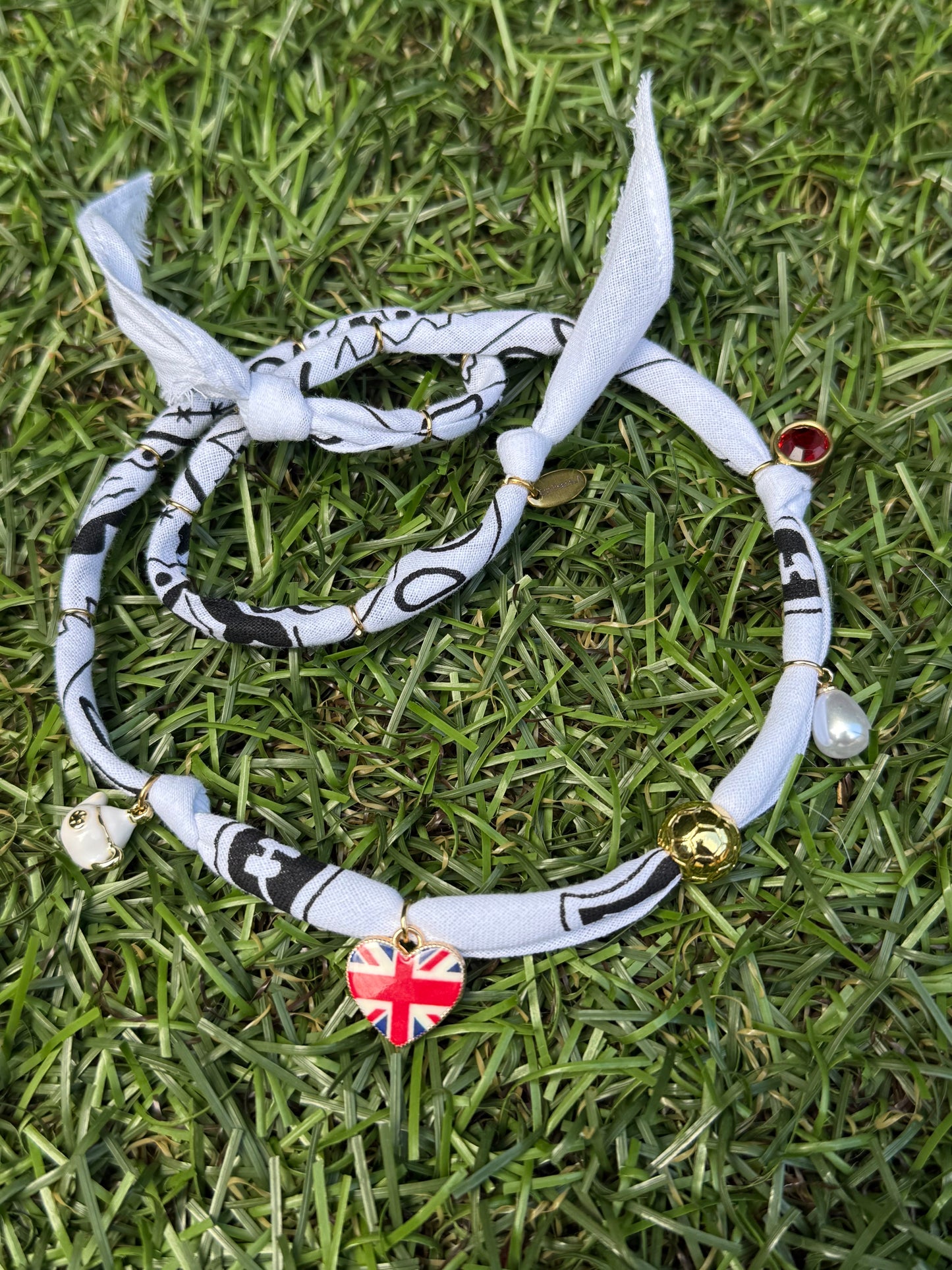WORLD CUP JUDE LOVE // White Handmade Bandana Necklace