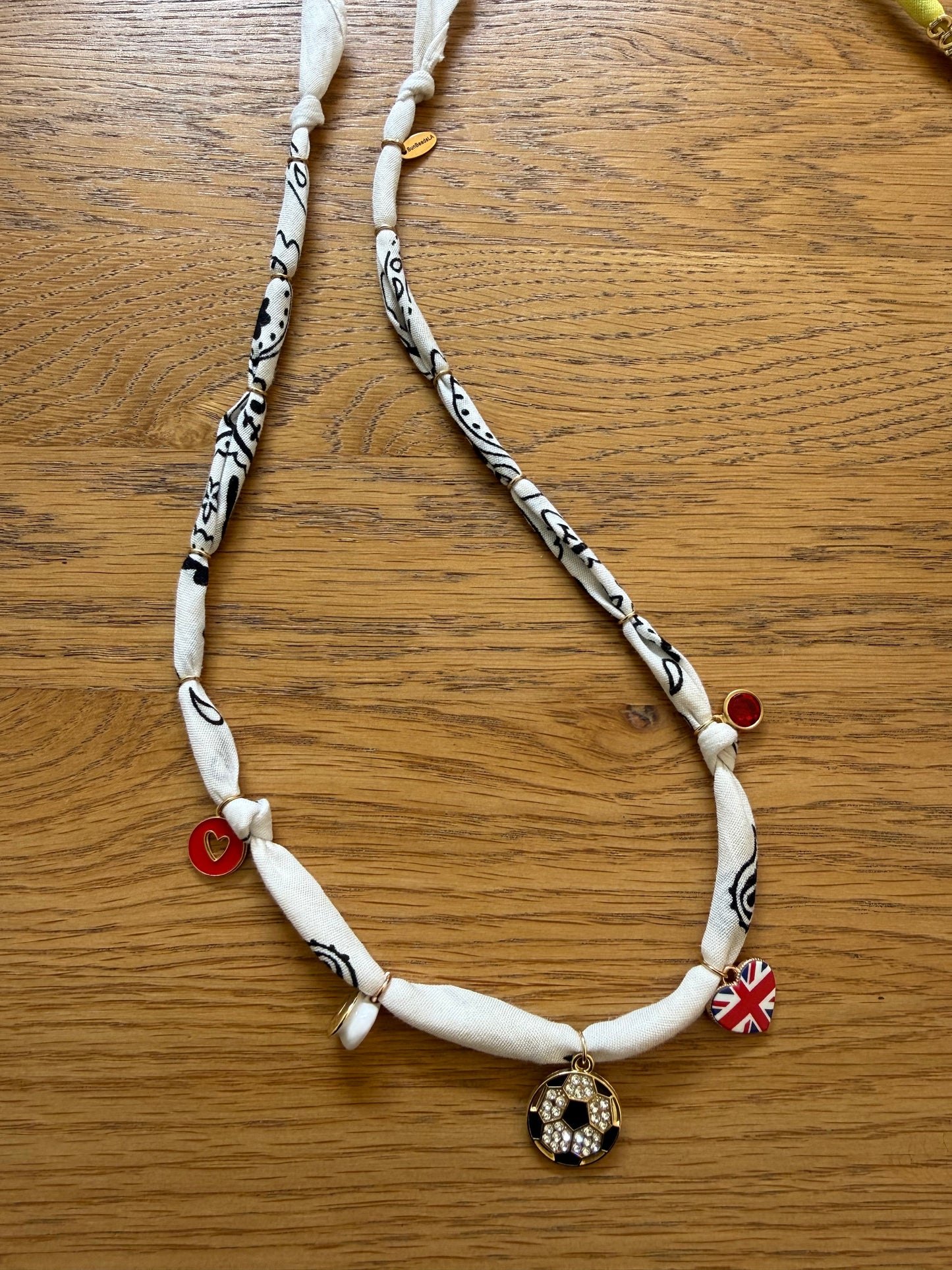 WORLD CUP ENGLAND LOVE // White Handmade Bandana Necklace