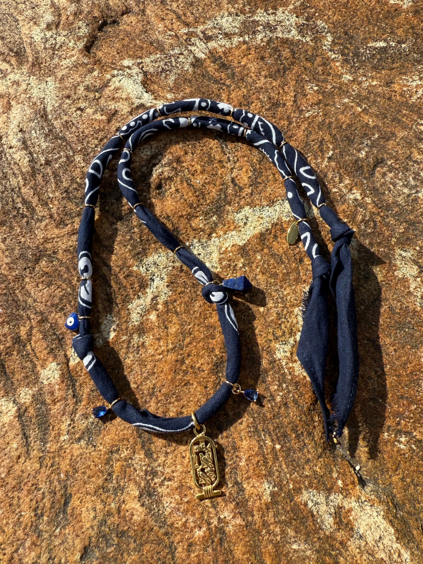 CARTOUCHE // Marin Blue Handmade Bandana Necklace