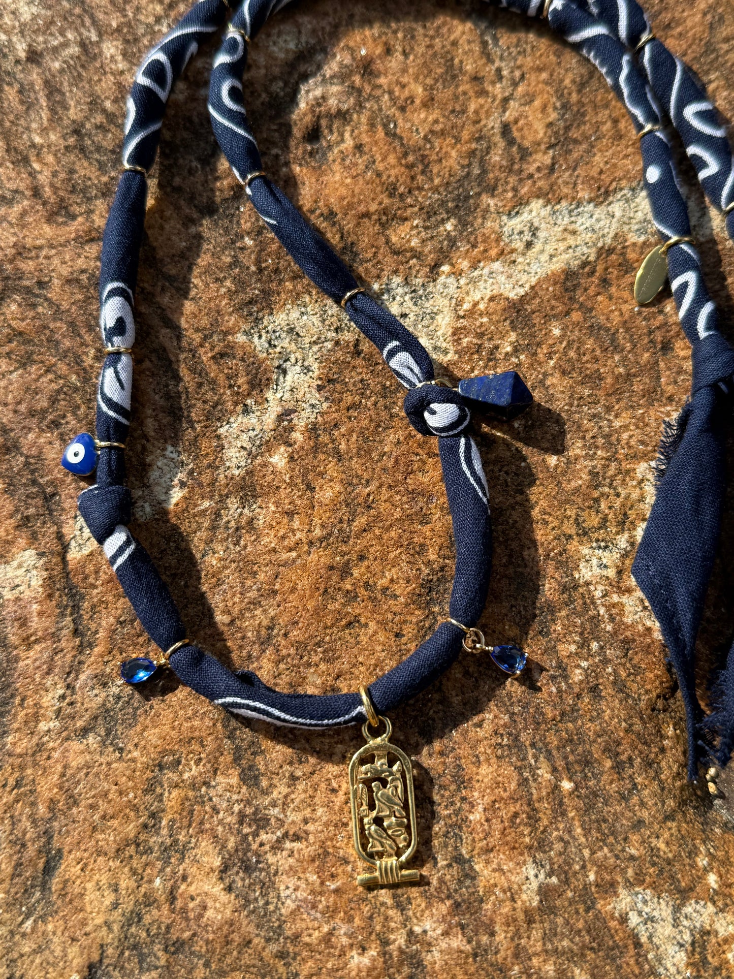 CARTOUCHE // Marin Blue Handmade Bandana Necklace