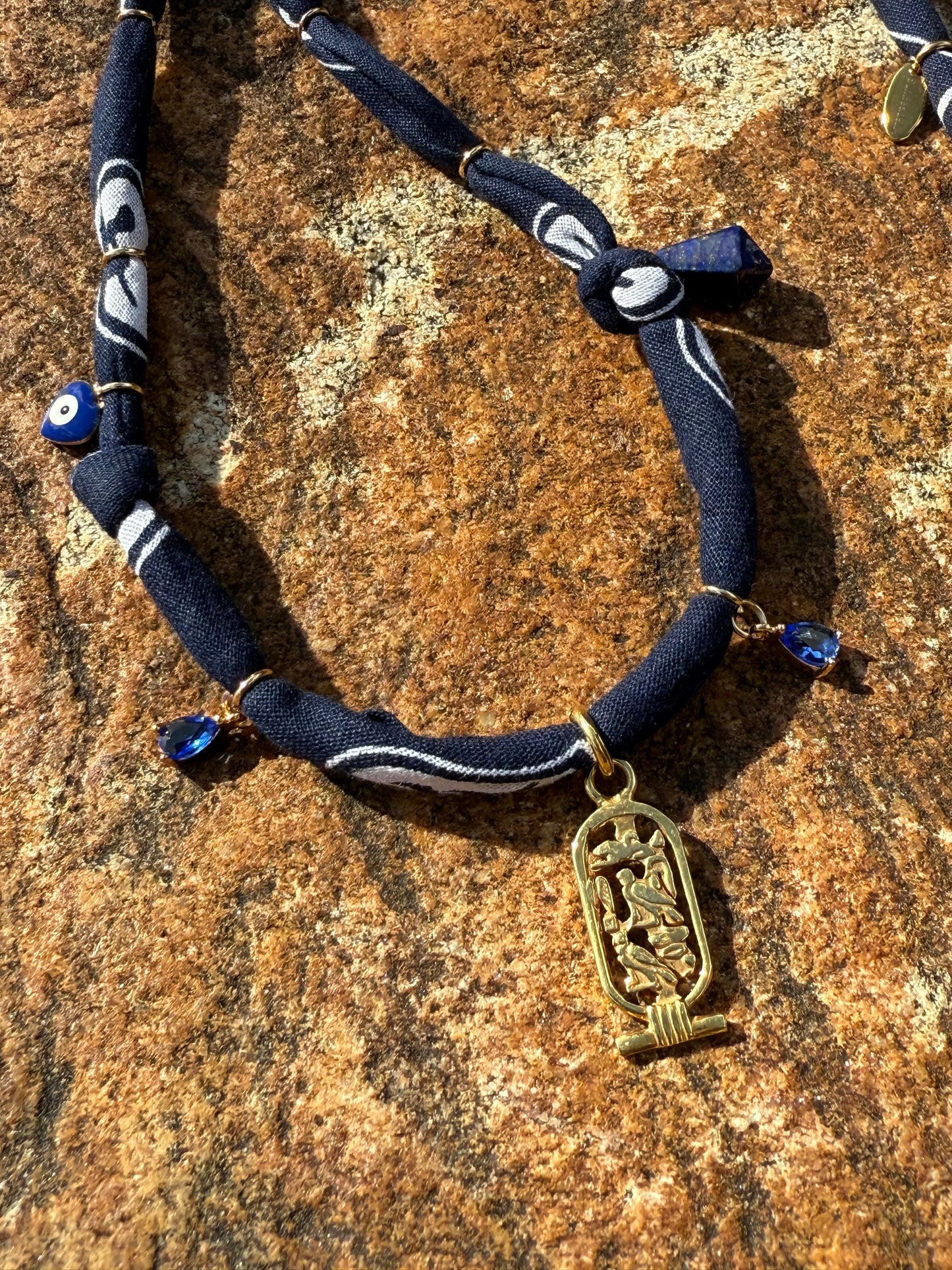 CARTOUCHE // Marin Blue Handmade Bandana Necklace