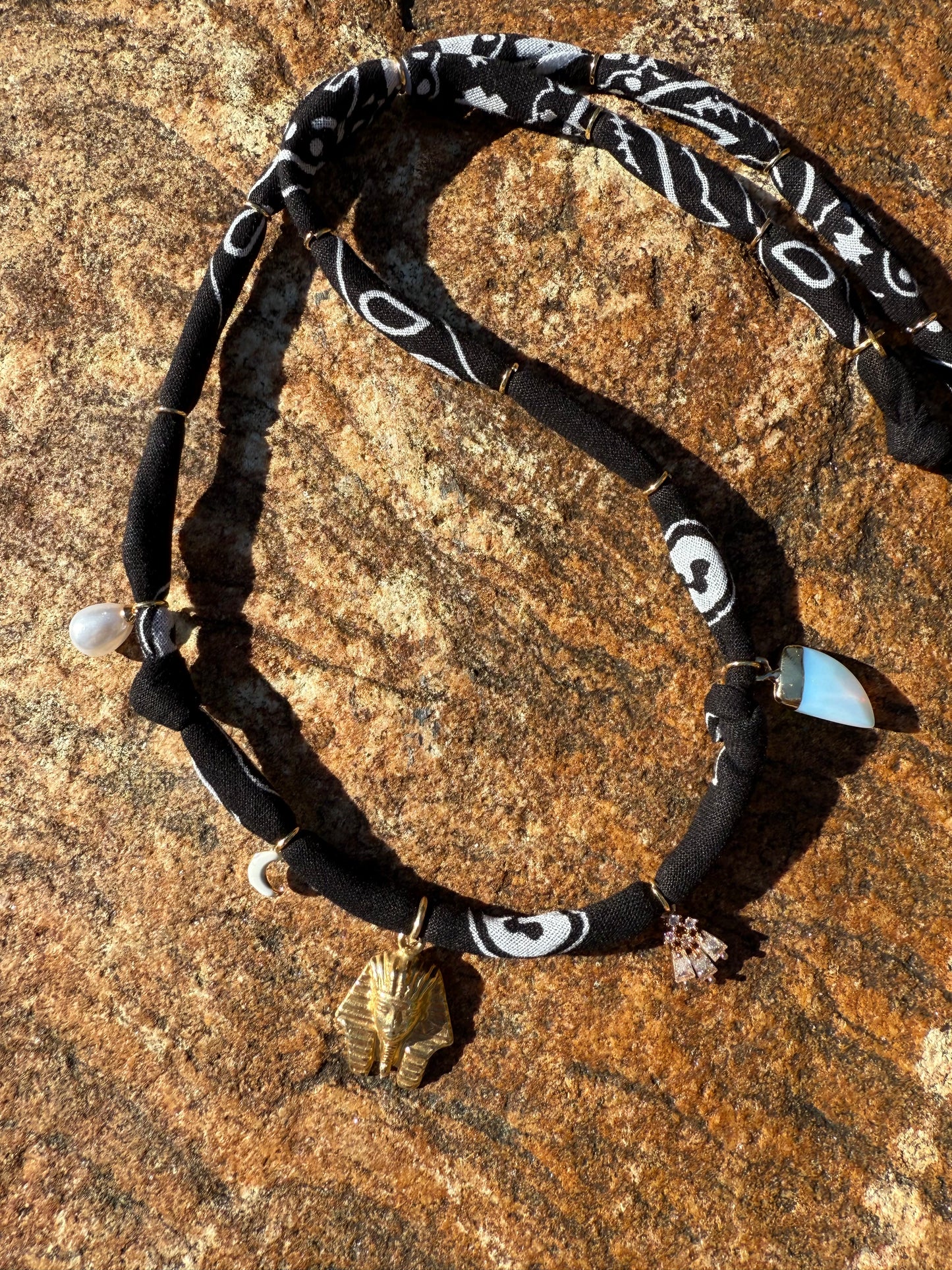 HATSHEPSUT // Black Handmade Bandana Necklace