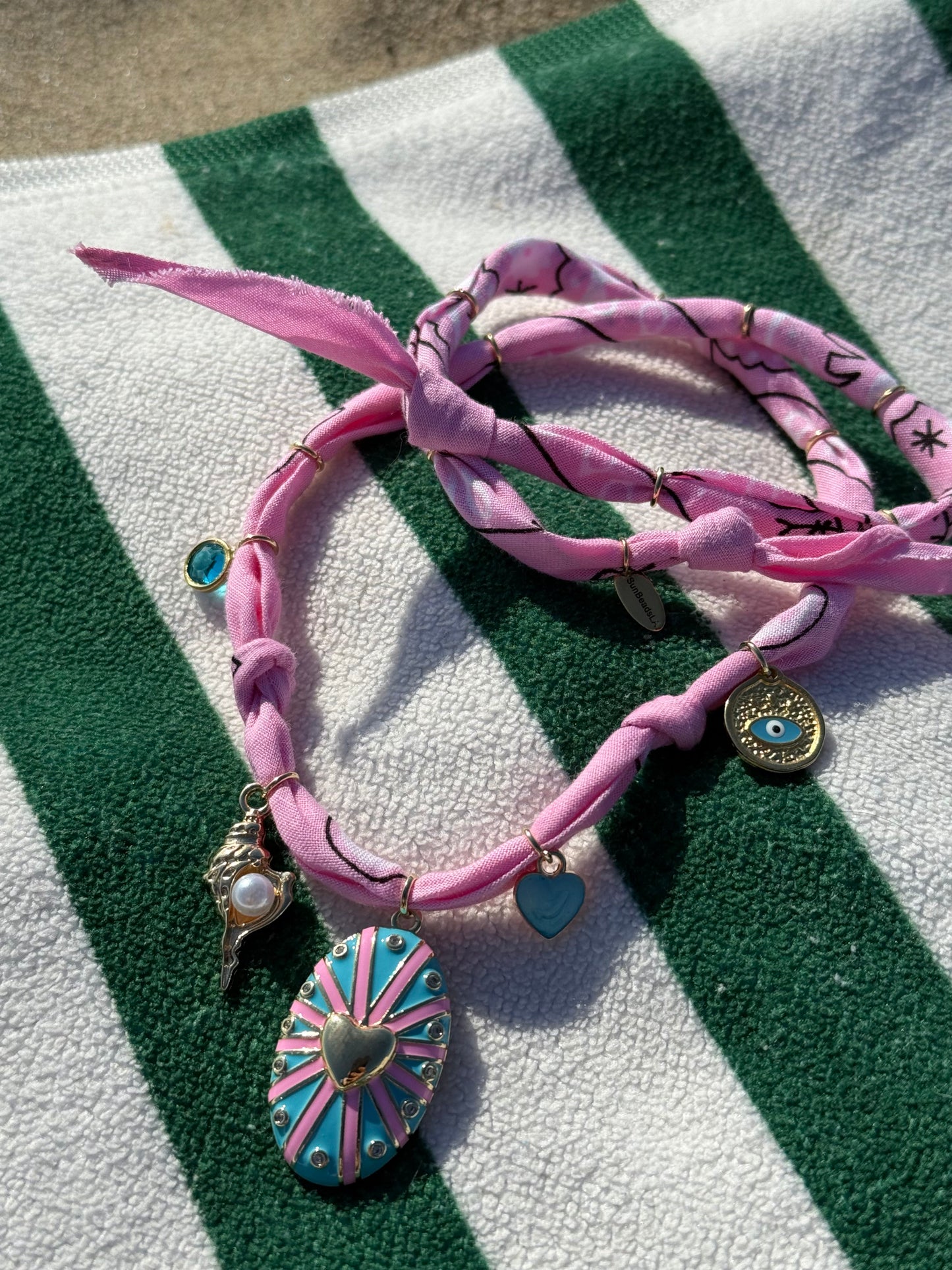 MANHATTAN BEACH DREAM // Light Pink Handmade Bandana Necklace