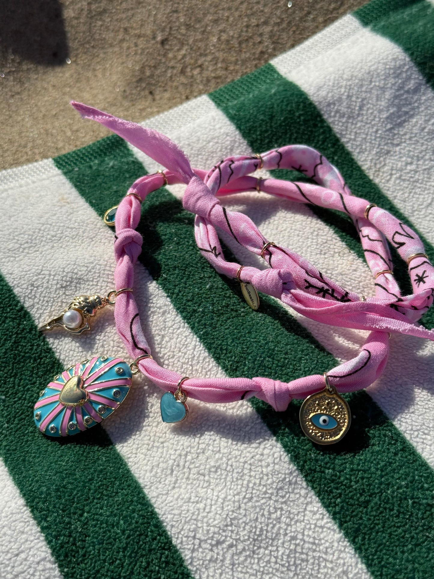 MANHATTAN BEACH DREAM // Light Pink Handmade Bandana Necklace